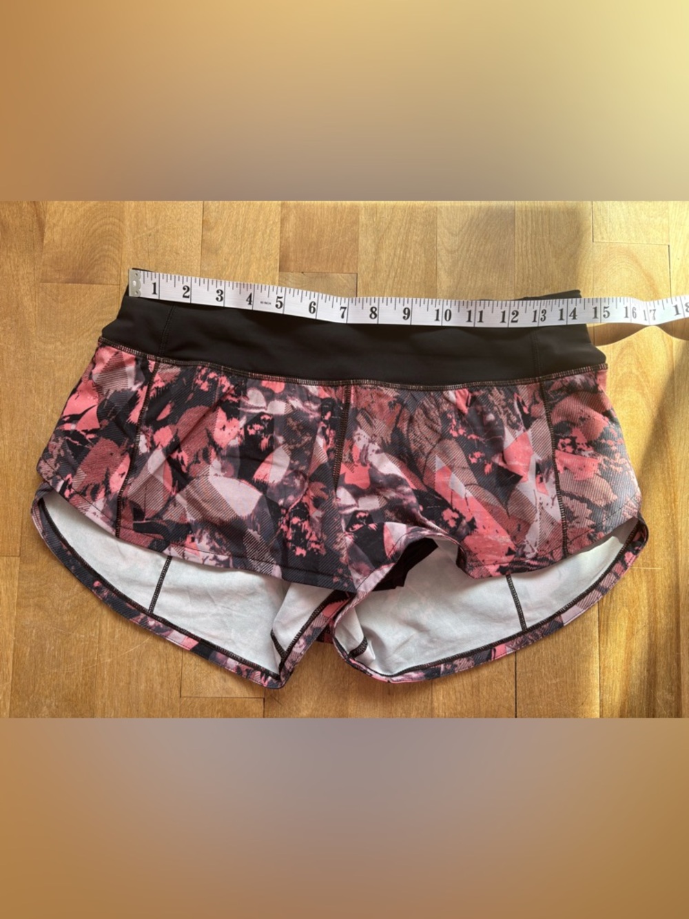 Lululemon athletica Pink & Black Patterned Athletic Shorts - Picture 3 of 9